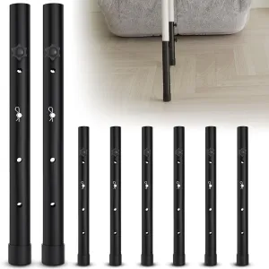 Table Leg Extenders - Heavy Duty Steel Adjustable Folding Table Leg Risers (17.3 in, 8 Pack)