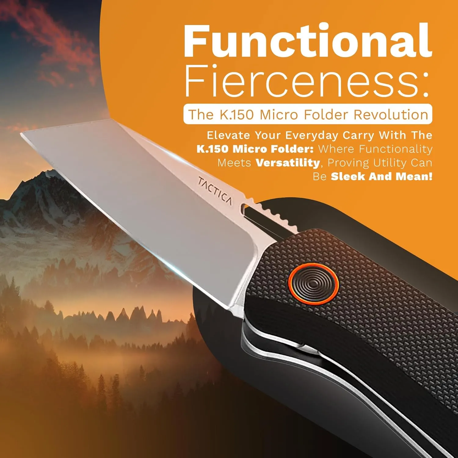 TACTICA Mini Knife for Daily Use | Stylish Folding Knife, Small But Mighty, Featuring Finger Nick Opening for Effortless Access | Compact Everyday Carry Pocket Knife