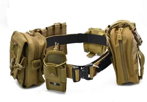 Tactical Gun Belt Quick Release Rigger MOLLE Belt Inner & Outer Tactical Belt with Tactical First Aid Pouch