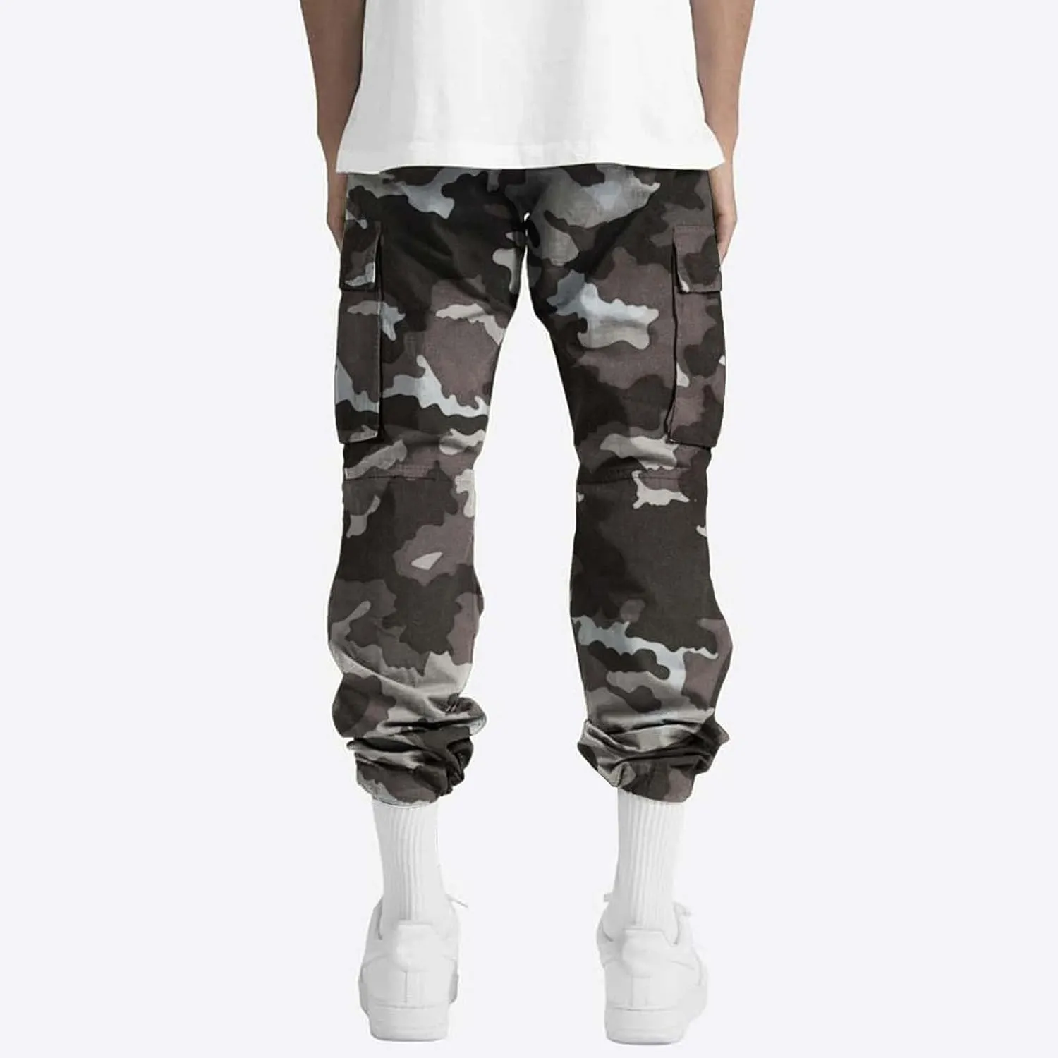 Tactical Pants for Men Sports Hat Multi Woven Pocket Foot Rope Solid Pants Street Cargo Active Waterproof Hiking Trousers