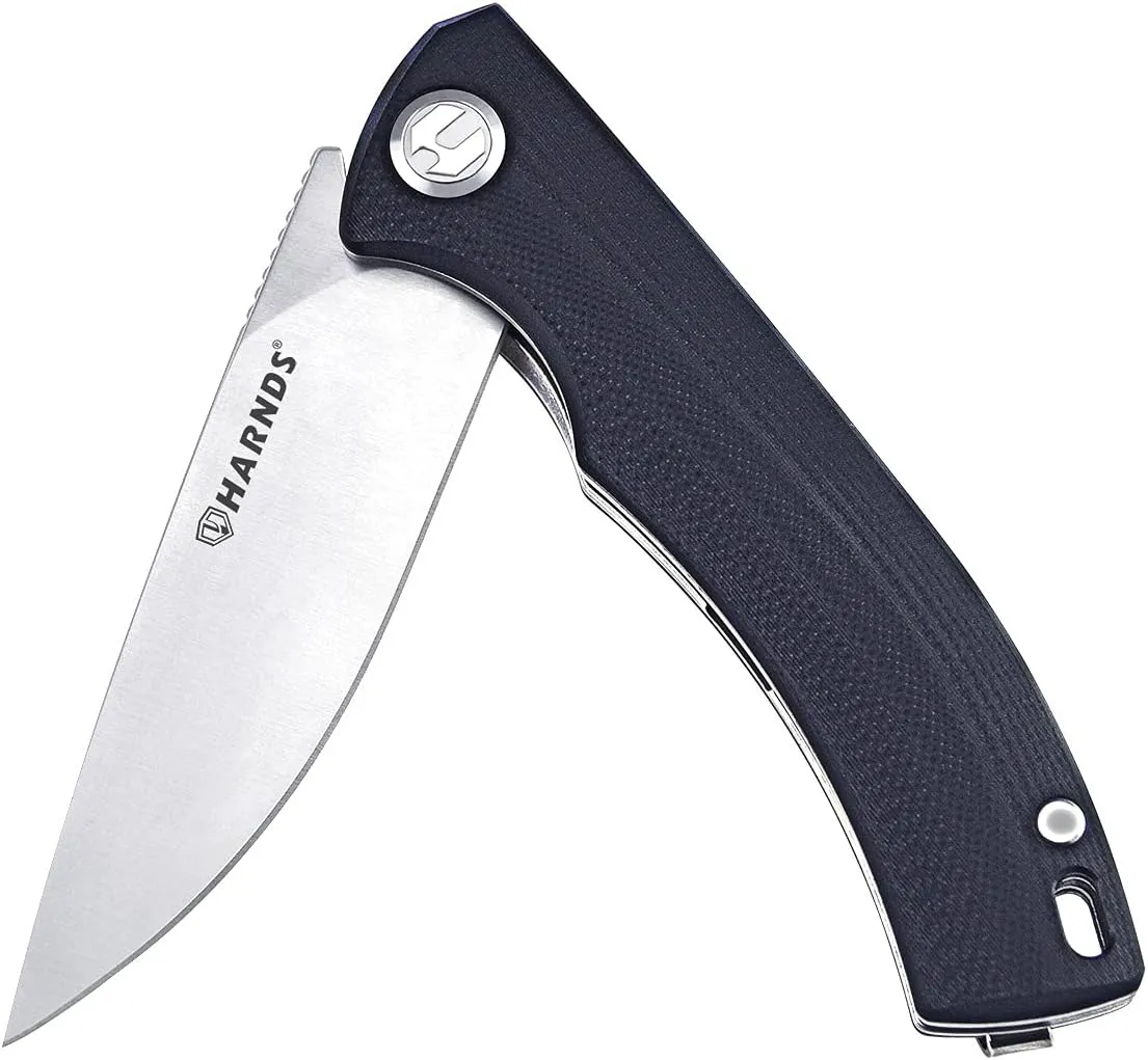 Talisman CK9168 Pocket Knife with Ball Bearing Pivot System Folding Knife with G10 Handle Pocketclip (black handle)