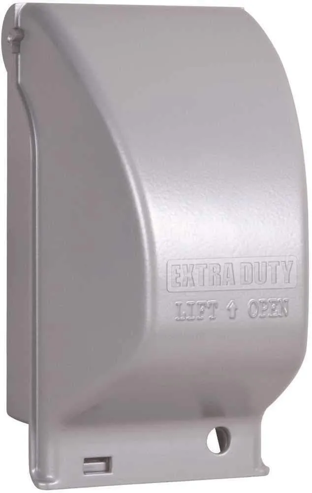TayMac MX3200 RaynGuard Extra Duty Metal Weatherproof in-Use Cover, 1-Gang, Gray, 3.55 x 3.37 x 6.12 inches