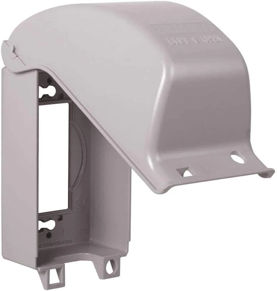 TayMac MX3200 RaynGuard Extra Duty Metal Weatherproof in-Use Cover, 1-Gang, Gray, 3.55 x 3.37 x 6.12 inches