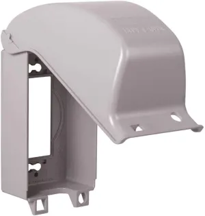 TayMac MX3200 RaynGuard Extra Duty Metal Weatherproof in-Use Cover, 1-Gang, Gray, 3.55 x 3.37 x 6.12 inches