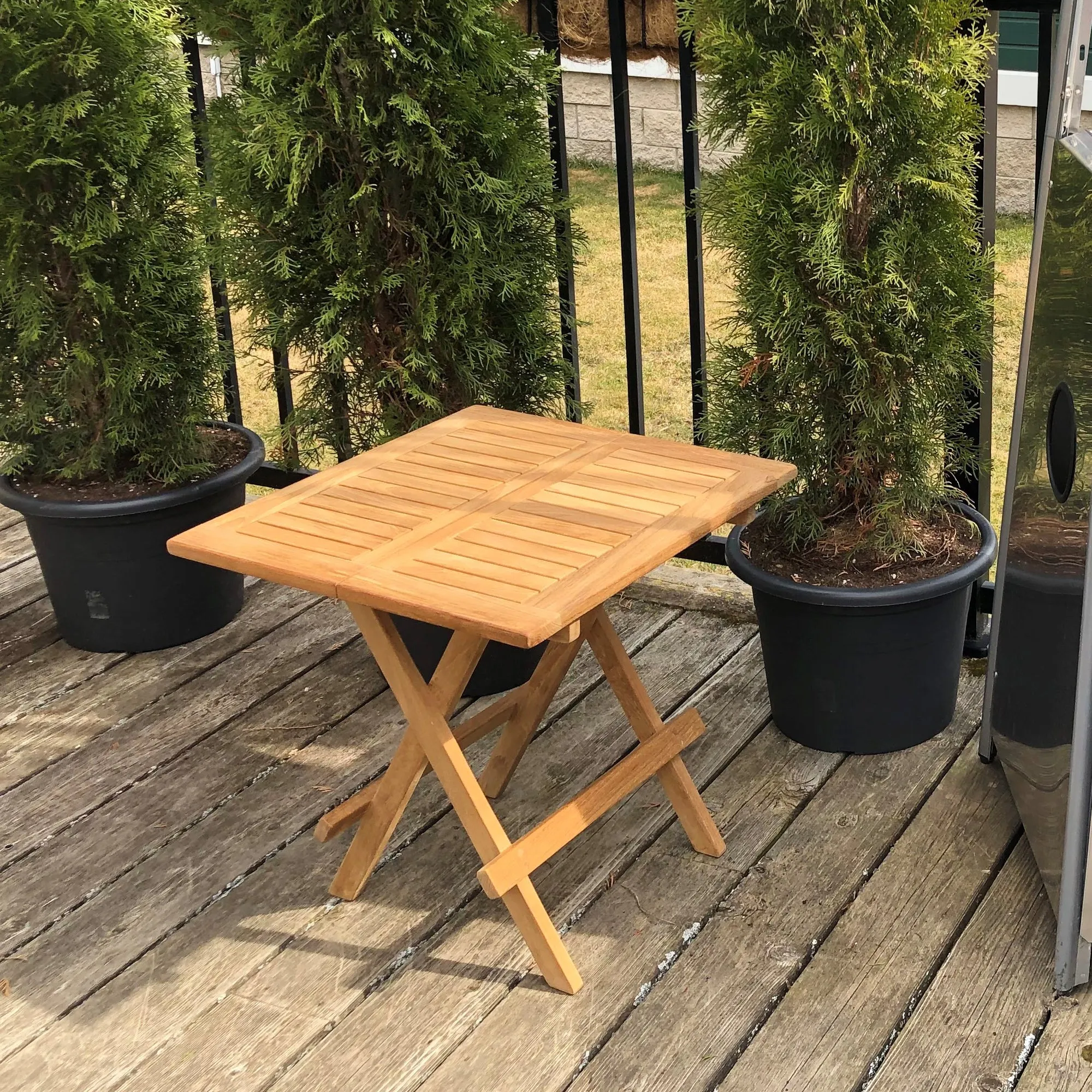 Teak Folding Side Table - Square 20" (50 cm)