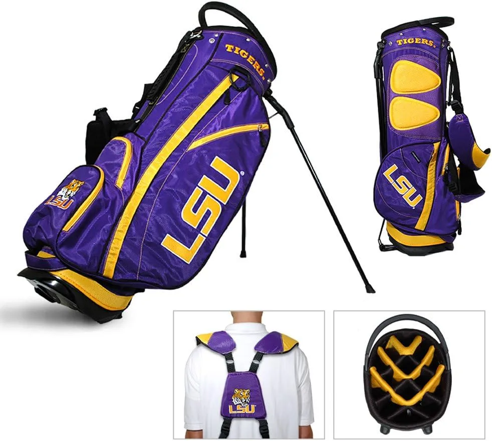 Team Golf NCAA Fairway Golf Stand Bag, Lightweight, 14-Way Top, Spring Action Stand, Insulated Cooler Pocket, Padded Strap, Umbrella Holder & Removable Rain Hood