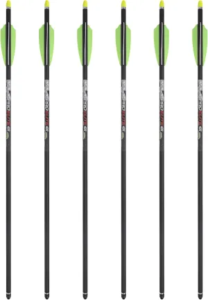 TenPoint Pro Elite 400 Carbon Crossbow Arrows - 20", Pack of 6 - with Alpha-Nock HP & HP Aluminum Bushing