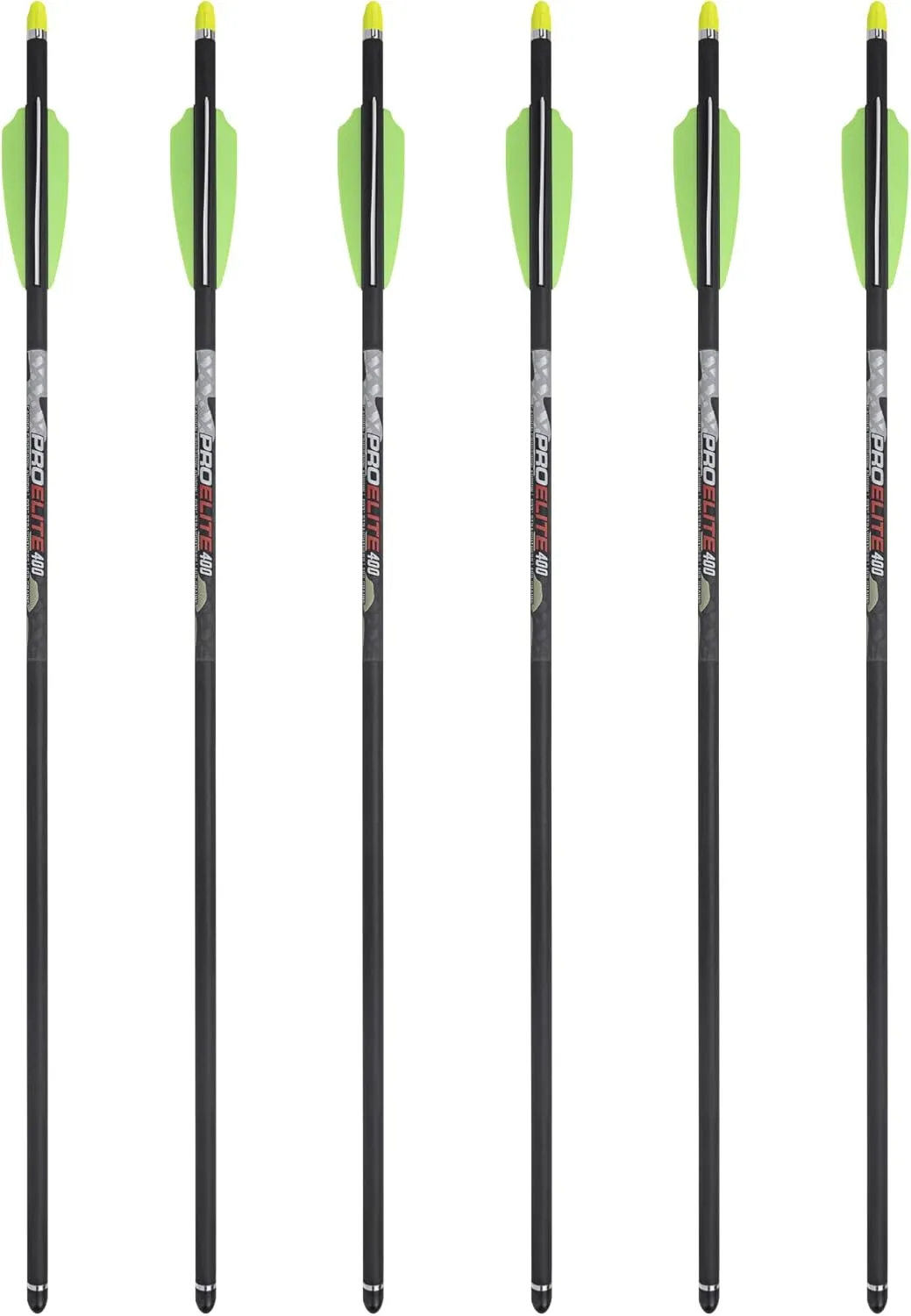 TenPoint Pro Elite 400 Carbon Crossbow Arrows - 20", Pack of 6 - with Alpha-Nock HP & HP Aluminum Bushing