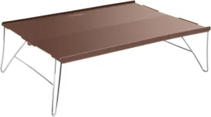 Tentock Folding Ultralight Camping Table Mini Portable Table with Aluminum Alloy Desktop for Indoor and Outdoor Use for Fishing Picnic and Camping (Gold)