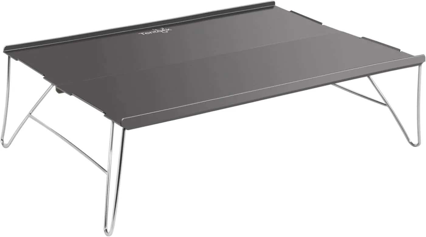 Tentock Folding Ultralight Camping Table Mini Portable Table with Aluminum Alloy Desktop for Indoor and Outdoor Use for Fishing Picnic and Camping (Gray)