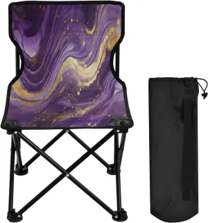 Texture Portable Outdoor Folding Chair Anti-Slip Padded Oxford Cloth Stool Camping Chair Small for Beach Hiking Fishing Gardening Quad Camp Chair