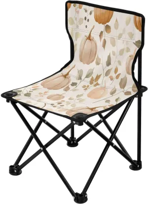 Thanksgiving Cartoon Pumpkin Portable Outdoor Folding Chair Anti-Slip Padded Oxford Cloth Stool Camping Chair Small for Beach Hiking Fishing Gardening Quad Camp Chair