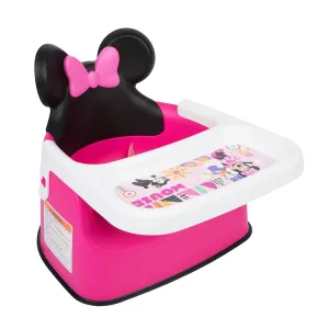The First Years Disney Minnie Mouse Booster Seat for Kitchen Chair- Includes Removable Tray - Contoured Toddler and Baby Seat with 3-Point Harness for Mealtime - Lightweight Travel Booster Seat