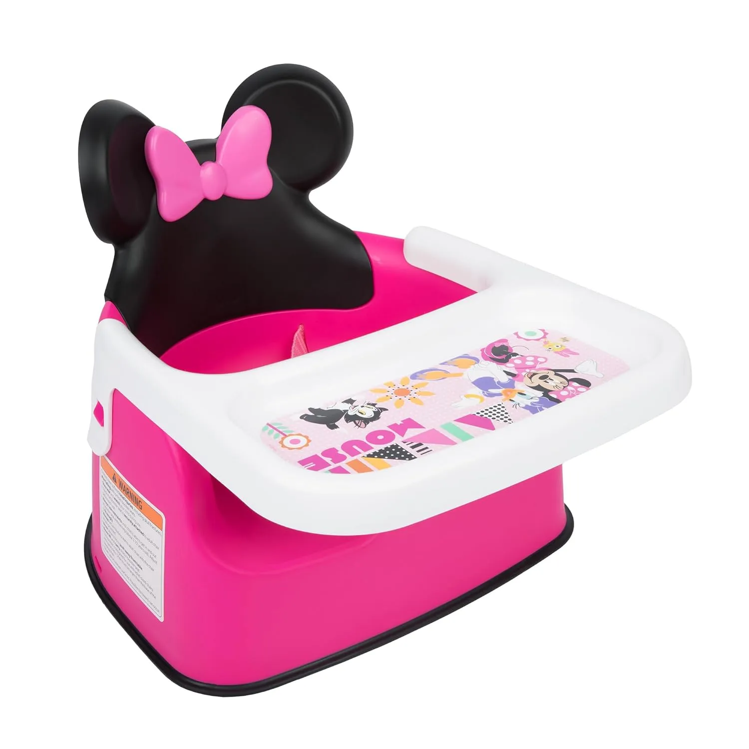 The First Years Disney Minnie Mouse Booster Seat for Kitchen Chair- Includes Removable Tray - Contoured Toddler and Baby Seat with 3-Point Harness for Mealtime - Lightweight Travel Booster Seat
