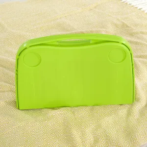 The Lakeside Collection Portable Camping Table - Foldable Beach Eating & Drinking Tray with Cup Holders