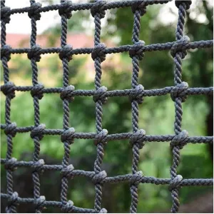 Thick 0.47" Playground Net Heavy Duty Climbing Rope Safety Net Treehouse Netting Cargo Rope Ladder Truck Trailer Fence Netting,2Mx6M(6.6FTx19.7FT)