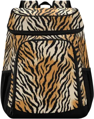 Tiger Stripe Cooler Backpack Soft Cooler Bag Insulated Container Cooler Bag Leakproof Camping Cooler Backpack for Picnic Work