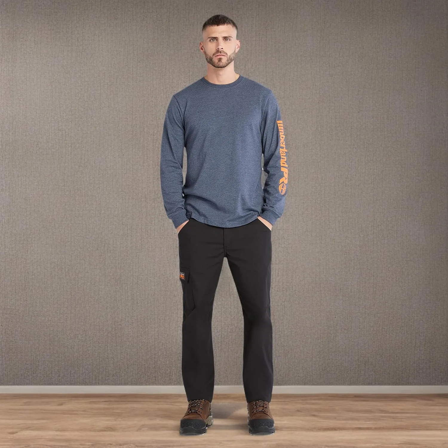 Timberland PRO mens Core Logo Long-sleeve Tshirt