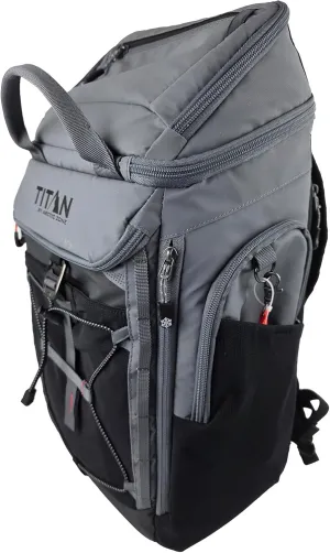 Titan Arctic Zone - Insulated Leak-Proof Backpack Cooler, 26 Cans Capacity, Grey