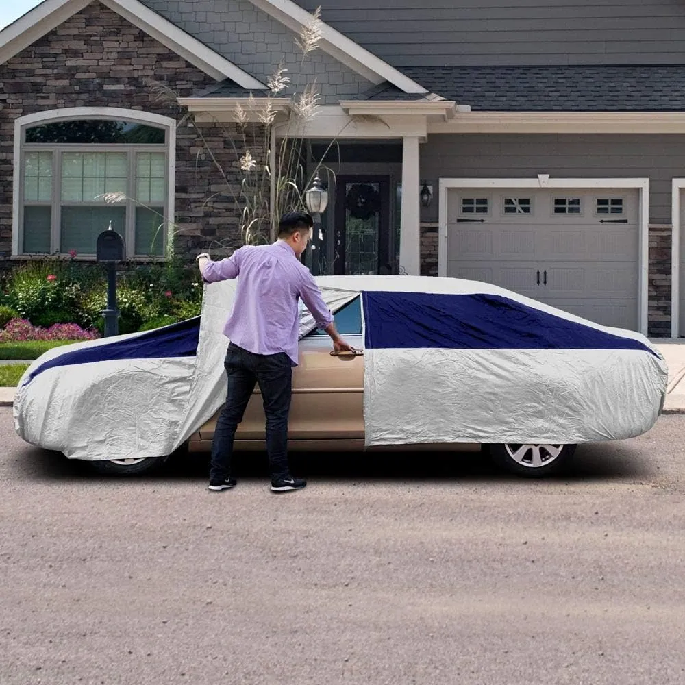 Titan Brilliant Color Poly 210T Car Cover for Large Sedans 203-212". Waterproof, UV Protection, Scratch Resistant, Driver-Side Zippered Opening. Fits Avalon, XTS, 6-8 and More.
