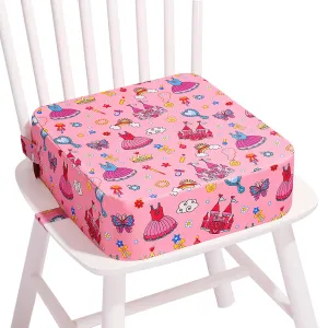 Toddler Booster Seat for Kitchen Chair, Non-Slip Kids Dining Table Booster Seat with Adjustable Safer Straps, Portable Baby Eating Travel Camping Increasing Cushion