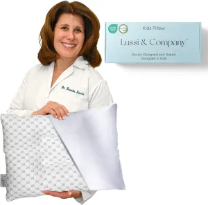 Toddler Pillow 2 Year Old-13x19 Toddler Pillow with Silver Pillowcase and Pillow Protector-Toddler Pillows for Sleeping-Kids Pillow-Travel Pillows-Ergonomic Pillows for Kids-Patent Pending
