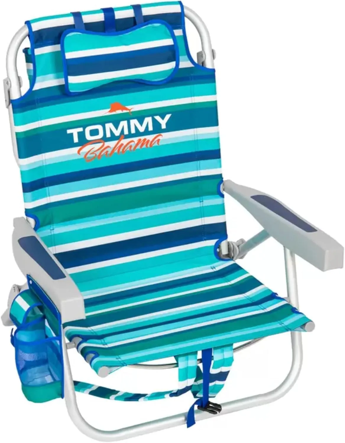 Tommy Bahama Beach Chair, Aluminum, Green Strips