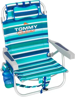 Tommy Bahama Beach Chair, Aluminum, Green Strips