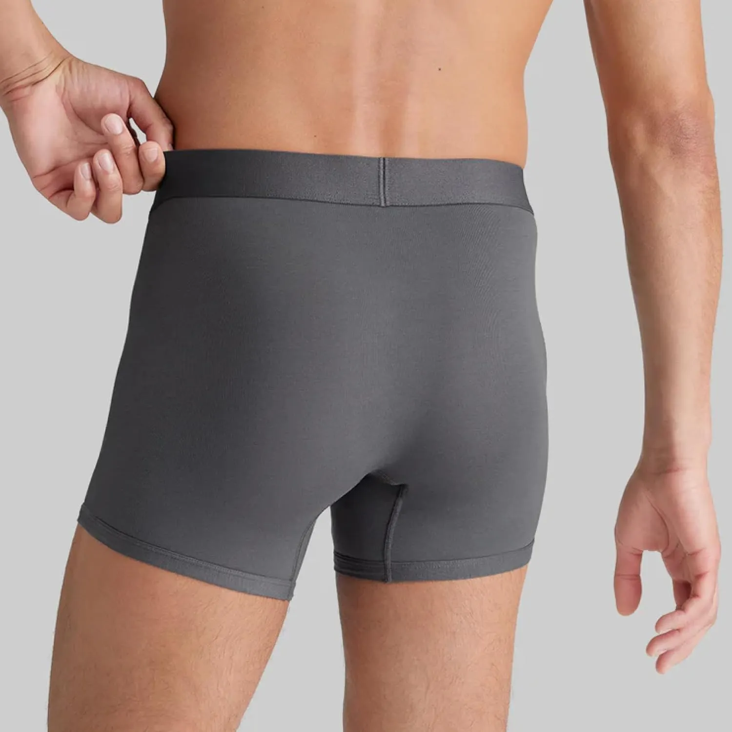 Tommy John Men’s Trunk 4" Underwear, Supima Cool Cotton Boxer Briefs with Supportive Contour Pouch, Soft Breathable Waistband