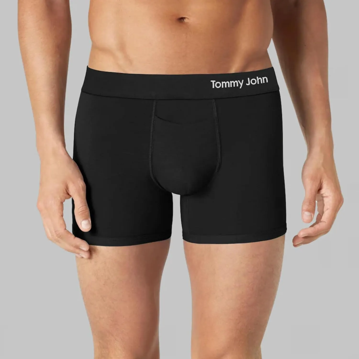 Tommy John Men’s Trunk 4" Underwear, Supima Cool Cotton Boxer Briefs with Supportive Contour Pouch, Soft Breathable Waistband