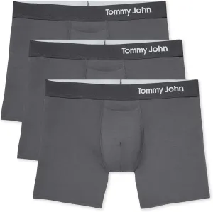 Tommy John Men’s Trunk 4" Underwear, Supima Cool Cotton Boxer Briefs with Supportive Contour Pouch, Soft Breathable Waistband