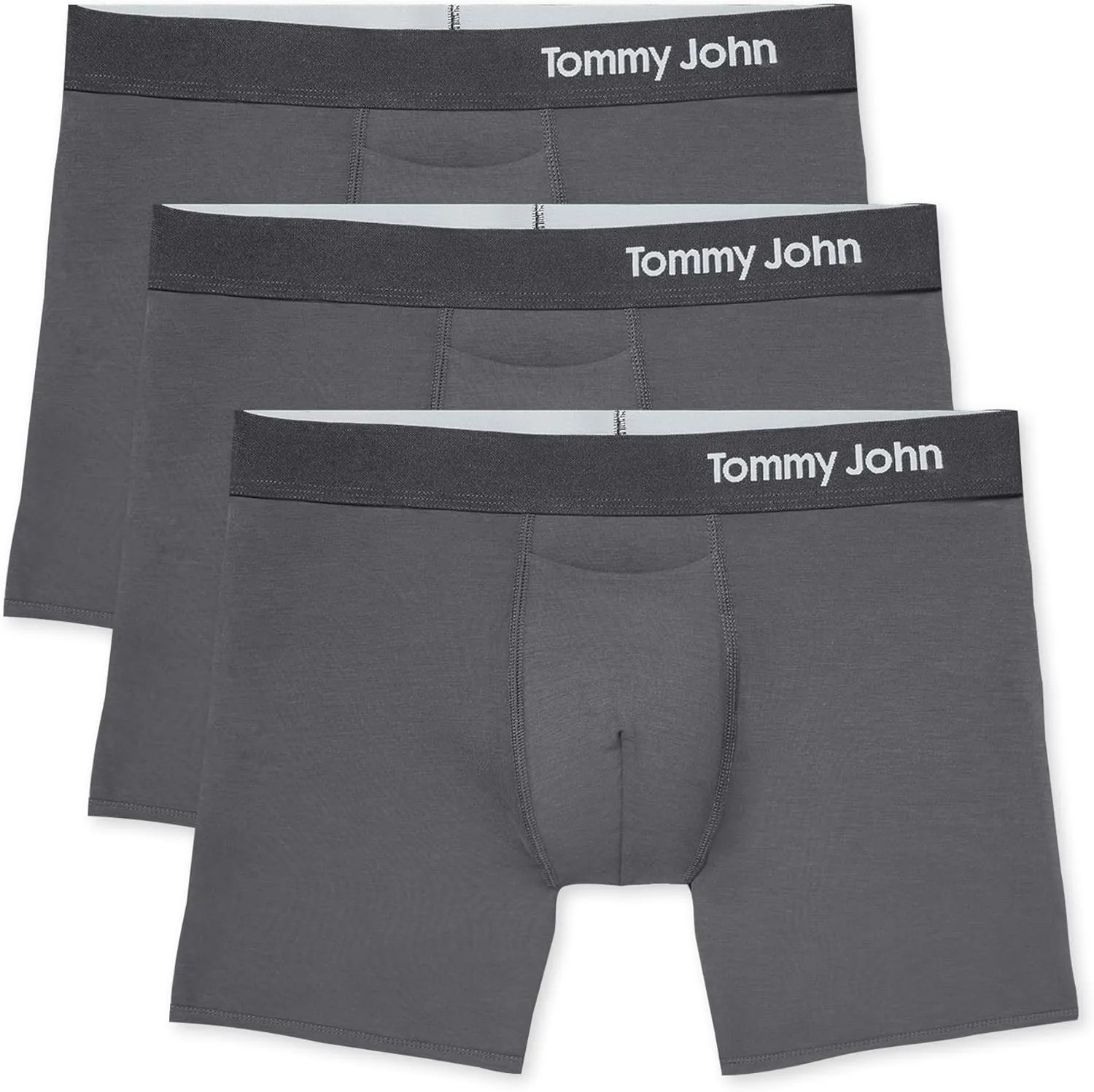 Tommy John Men’s Trunk 4" Underwear, Supima Cool Cotton Boxer Briefs with Supportive Contour Pouch, Soft Breathable Waistband