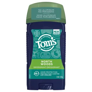 Tom's of Maine Long-Lasting Aluminum-Free Natural Deodorant for Men, North Woods, 2.8 oz. (Packaging May Vary)