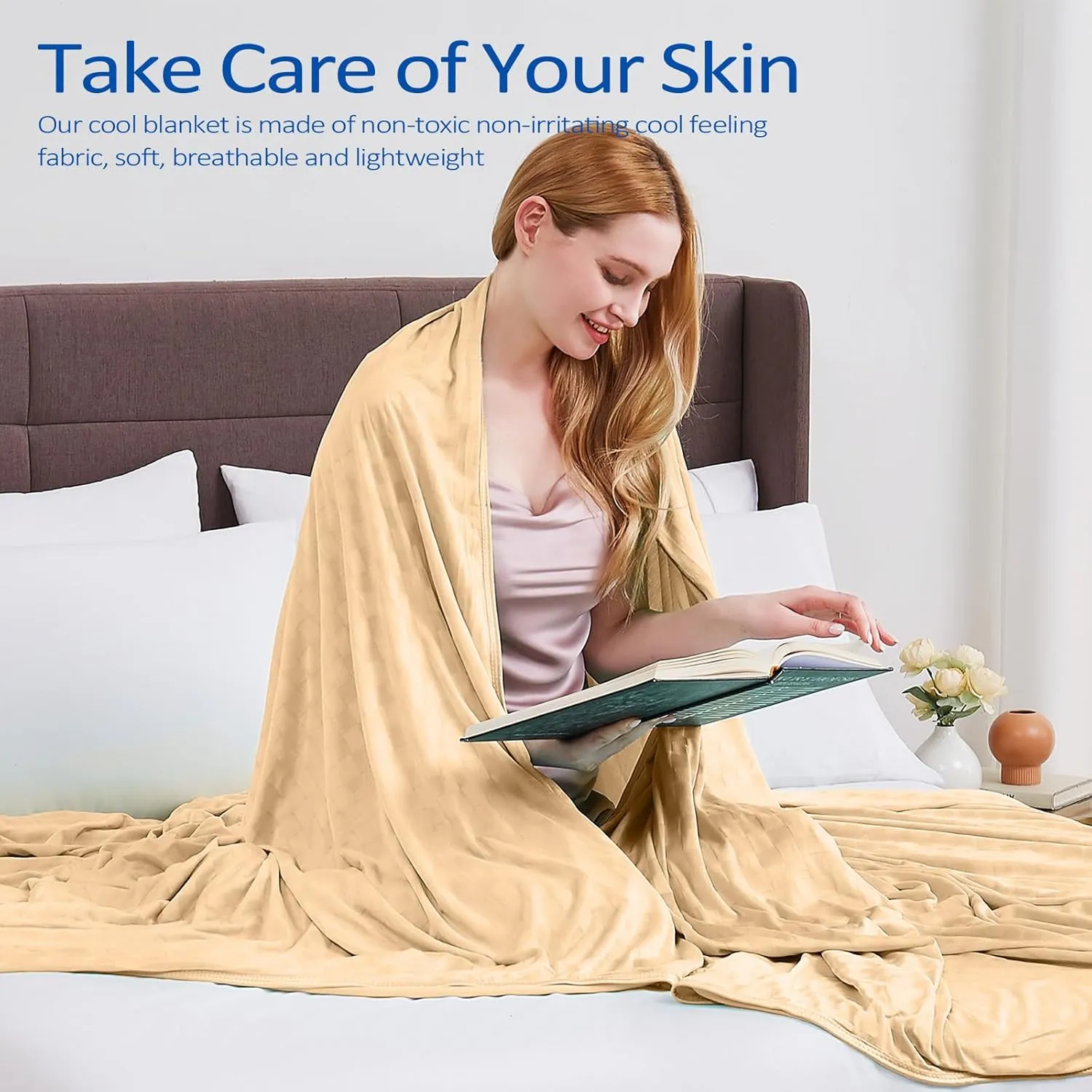 Topcee Cooling Blanket, Summer Cooling Blankets for Hot Sleepers, Arc-Chill Q-Max>0.5 Cool Fiber, Oeko-TEX 100% Certified, Soft, Breathable, Double-Side Bed Throw,Keep Cool for Adults Kids 50"x70"