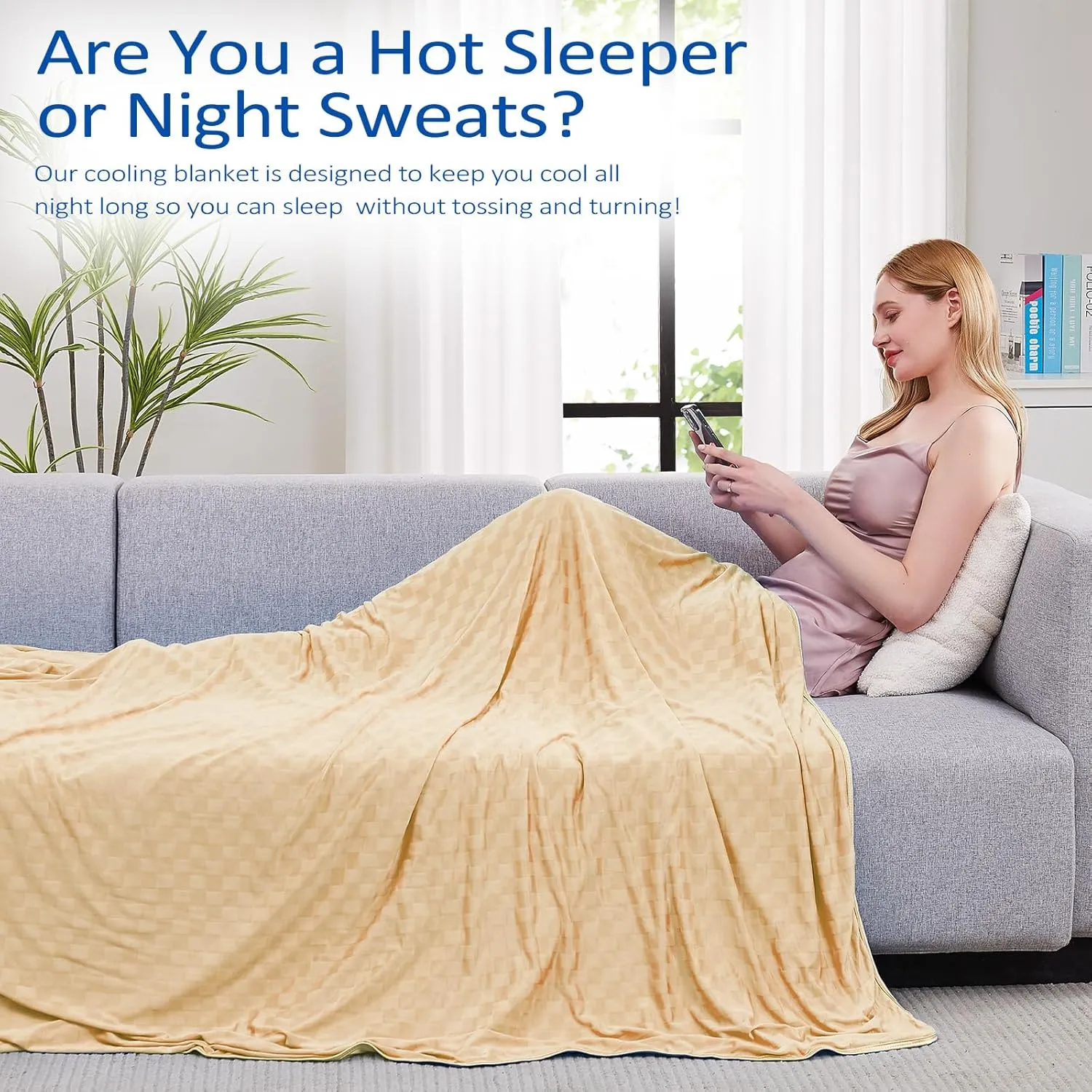 Topcee Cooling Blanket, Summer Cooling Blankets for Hot Sleepers, Arc-Chill Q-Max>0.5 Cool Fiber, Oeko-TEX 100% Certified, Soft, Breathable, Double-Side Bed Throw,Keep Cool for Adults Kids 50"x70"