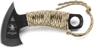 TOPS Knives Microhawk Full Tang Fixed Blade- Black Traction Coating Blade Finish- Black Kydex Sheath w/Rotating Spring Steel Clip