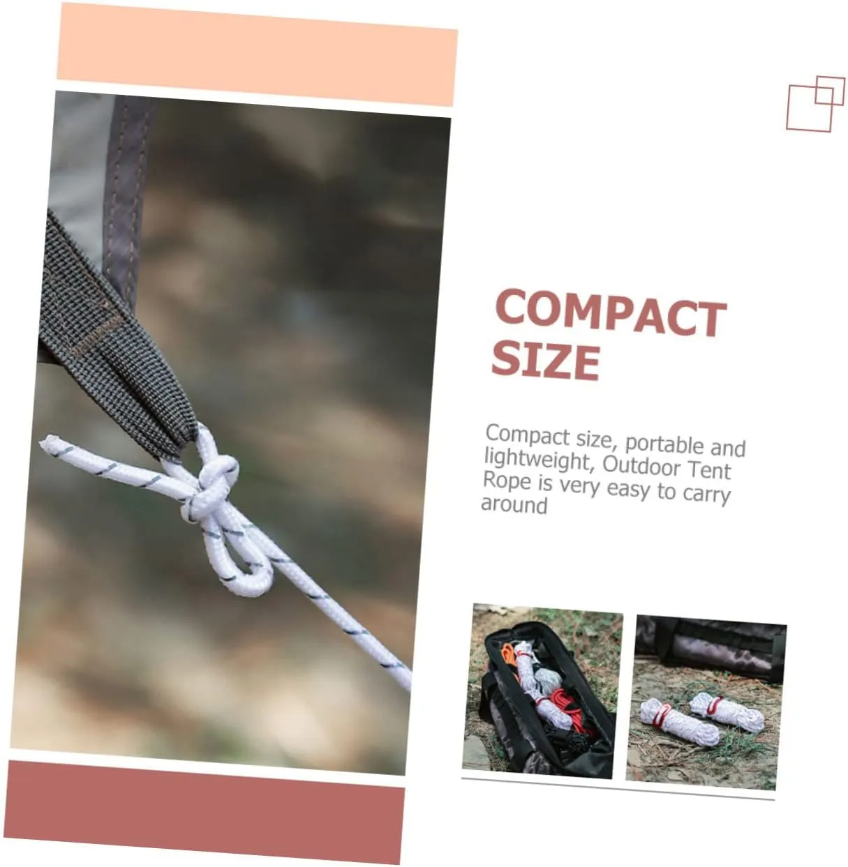 TOYANDONA 3sets Outdoor Tent Ropes Camping Guy Ropes with Buckles Windproof Reflective 2pcs*3