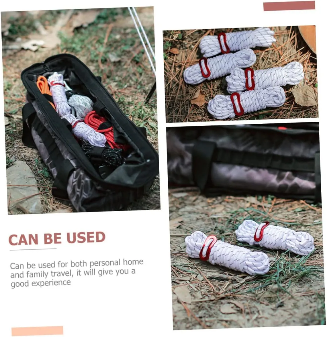 TOYANDONA 3sets Outdoor Tent Ropes Camping Guy Ropes with Buckles Windproof Reflective 2pcs*3