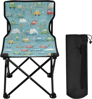 Transportation Car Portable Outdoor Folding Chair Anti-Slip Padded Oxford Cloth Stool Camping Chair Small for Beach Hiking Fishing Gardening Quad Camp Chair