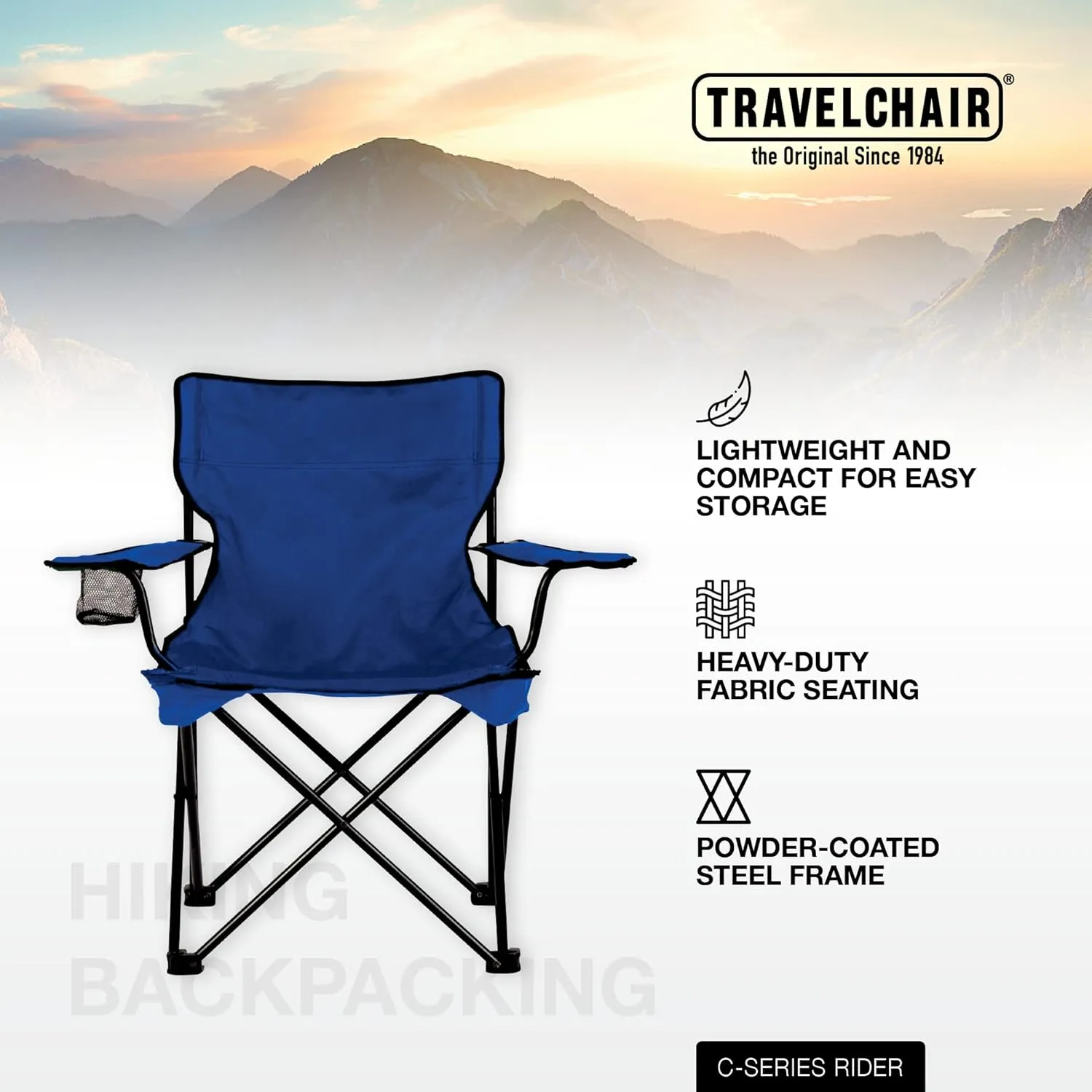 Travel Chair Rider C-Series Chair, Normal, New Blue