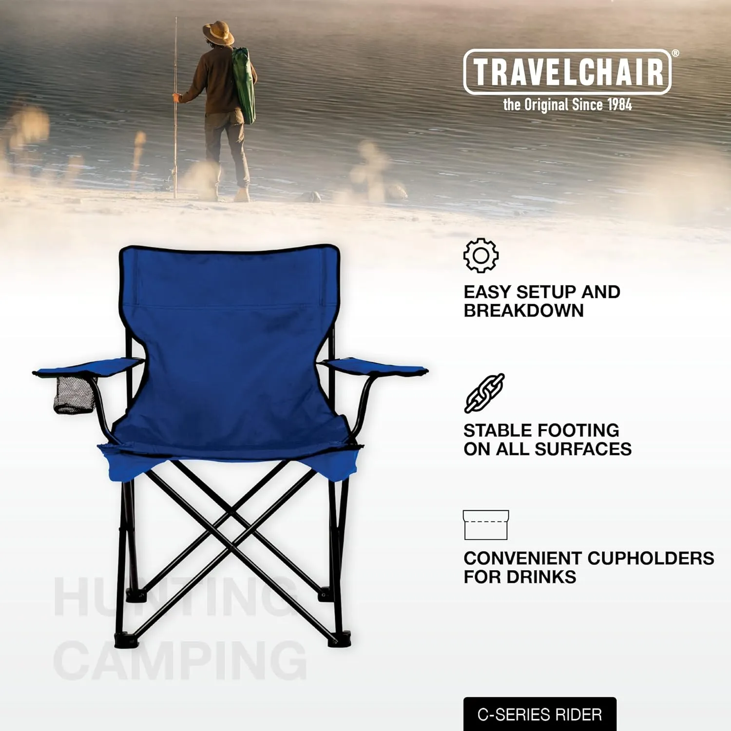 Travel Chair Rider C-Series Chair, Normal, New Blue