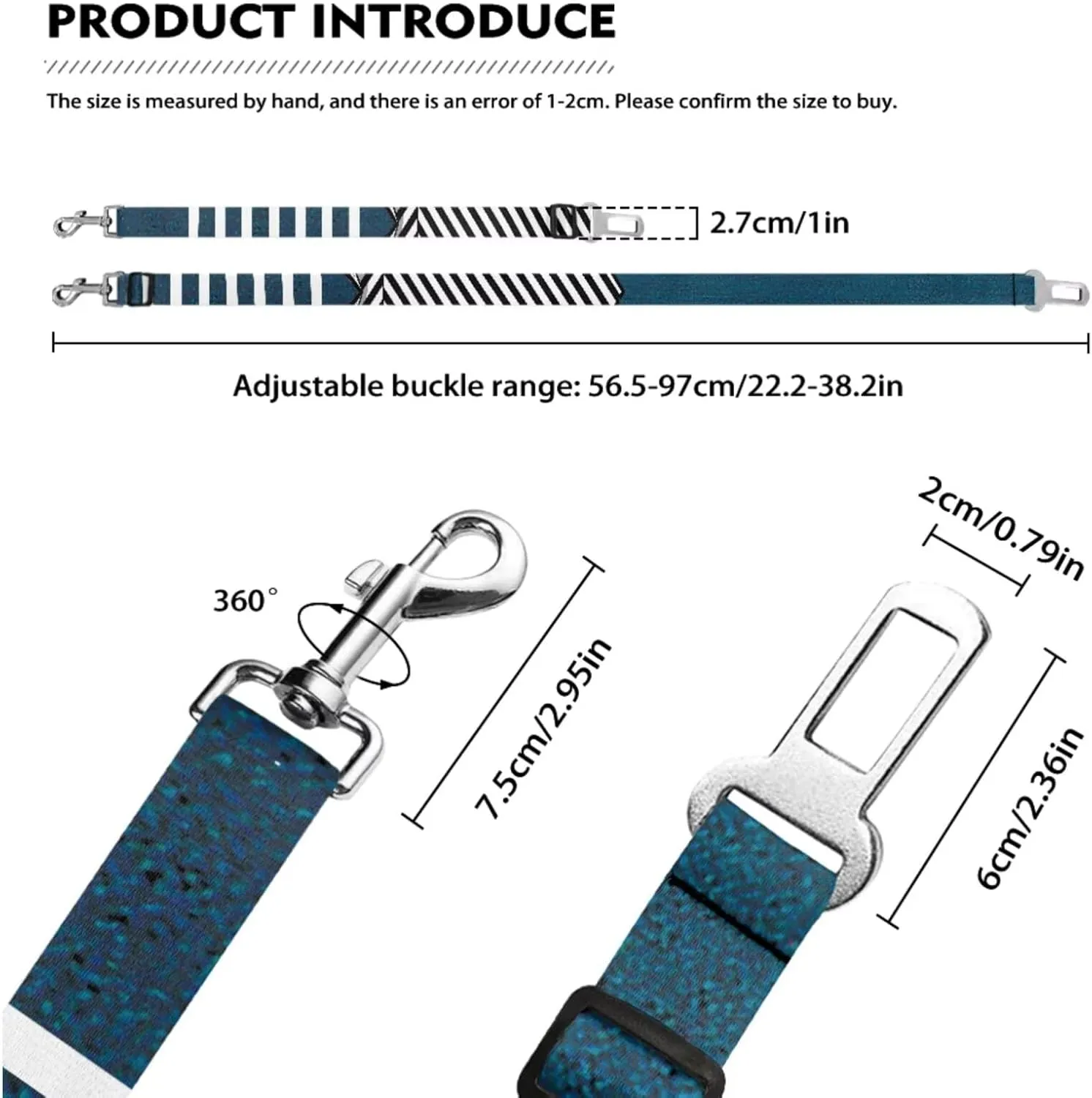 Travel Portable Diagonal Shoulder Bag Set with Nautical Design - Includes Sailboat Pattern Sling, Safety Car Seat Leash & Sailor Collar Bandana for Dogs & Cats for Pet Day Grooming Costumes
