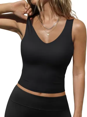 Trendy Queen Womens Tank Tops Double Lined Crop Sleeveless Going Out Camisole Summer Fashion Basic Soft Spring Clothes 2025