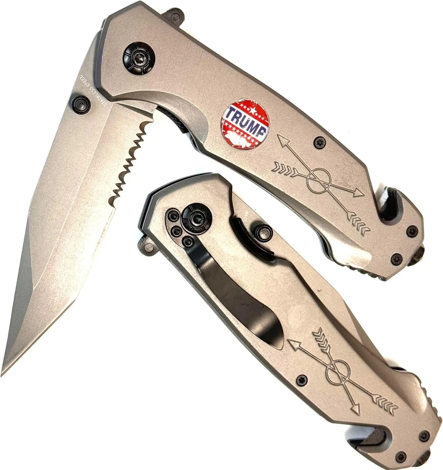 Trump 2024 president Arrows gray titanium coating folding knife heavy duty GSE900H TRUMP