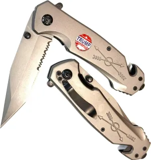Trump 2024 president Arrows gray titanium coating folding knife heavy duty GSE900H TRUMP
