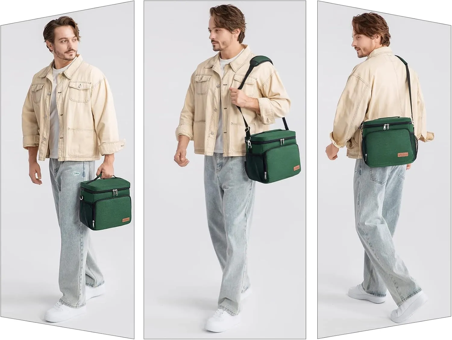 TuErcao Cooler Bag 24 Cans Leakproof Portable Collapsible Soft Cooler Small Ice Chest for Beach Camping Travel Cooler for Car, 15qt Lunch Box Cooler for Men Work Picnic