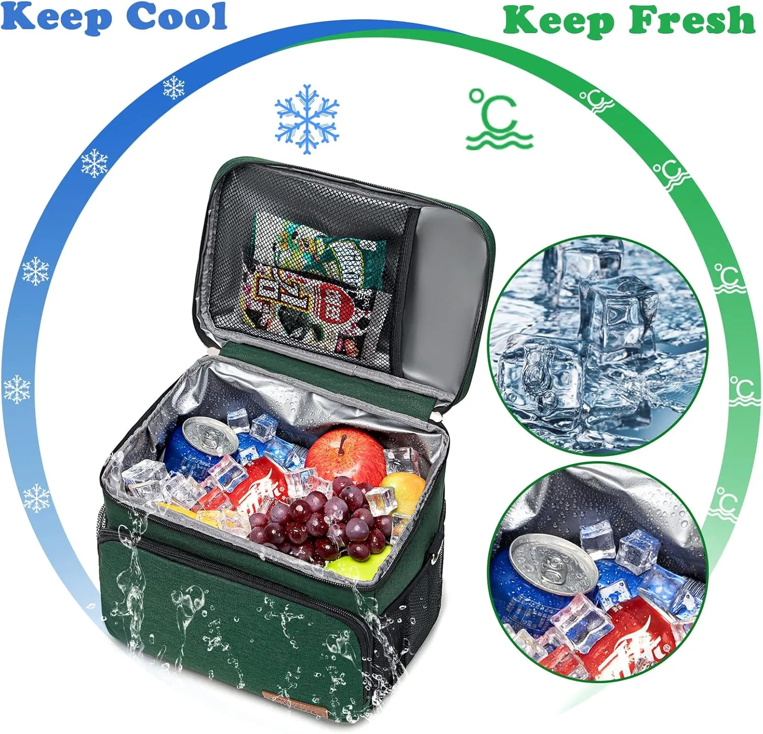 TuErcao Cooler Bag 24 Cans Leakproof Portable Collapsible Soft Cooler Small Ice Chest for Beach Camping Travel Cooler for Car, 15qt Lunch Box Cooler for Men Work Picnic