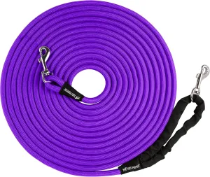 Tuff Pupper Heavy Duty 30 Foot Long Rope Leash for Dogs | Dog Recall Training Lead | High Visibility Strong Climbing Rope Leash | Hand or Waist Worn | Stainless Steel 360° Clips for Tangle Free Use