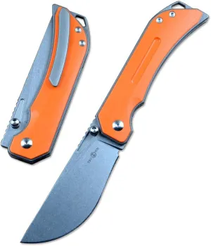 TWO SUN TS472 14C28N Blade Folding Knife Outdoor Hunting Orange G10 Titanium Handle