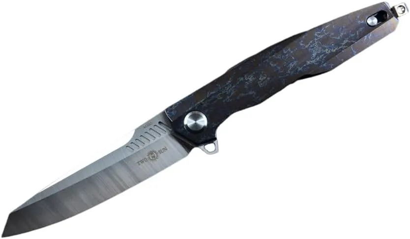 TwoSun Knife TS88 M390 Blade Titanium Handle Novelty Tenon-And-Mortise Work (color handle)
